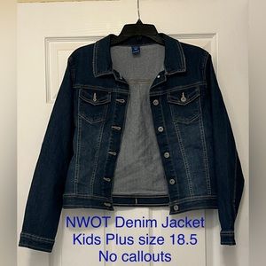 Denim Jacket Plus Size Girls Coat 18.5 Arizona Button Down Coat Back to School